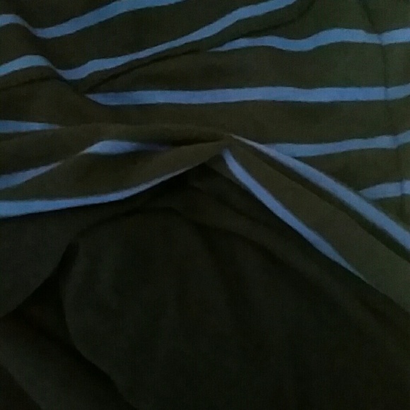 Anthropology Butter Soft Bodycone Tiered Striped Midi Office Career fall Dress L - Picture 6 of 8